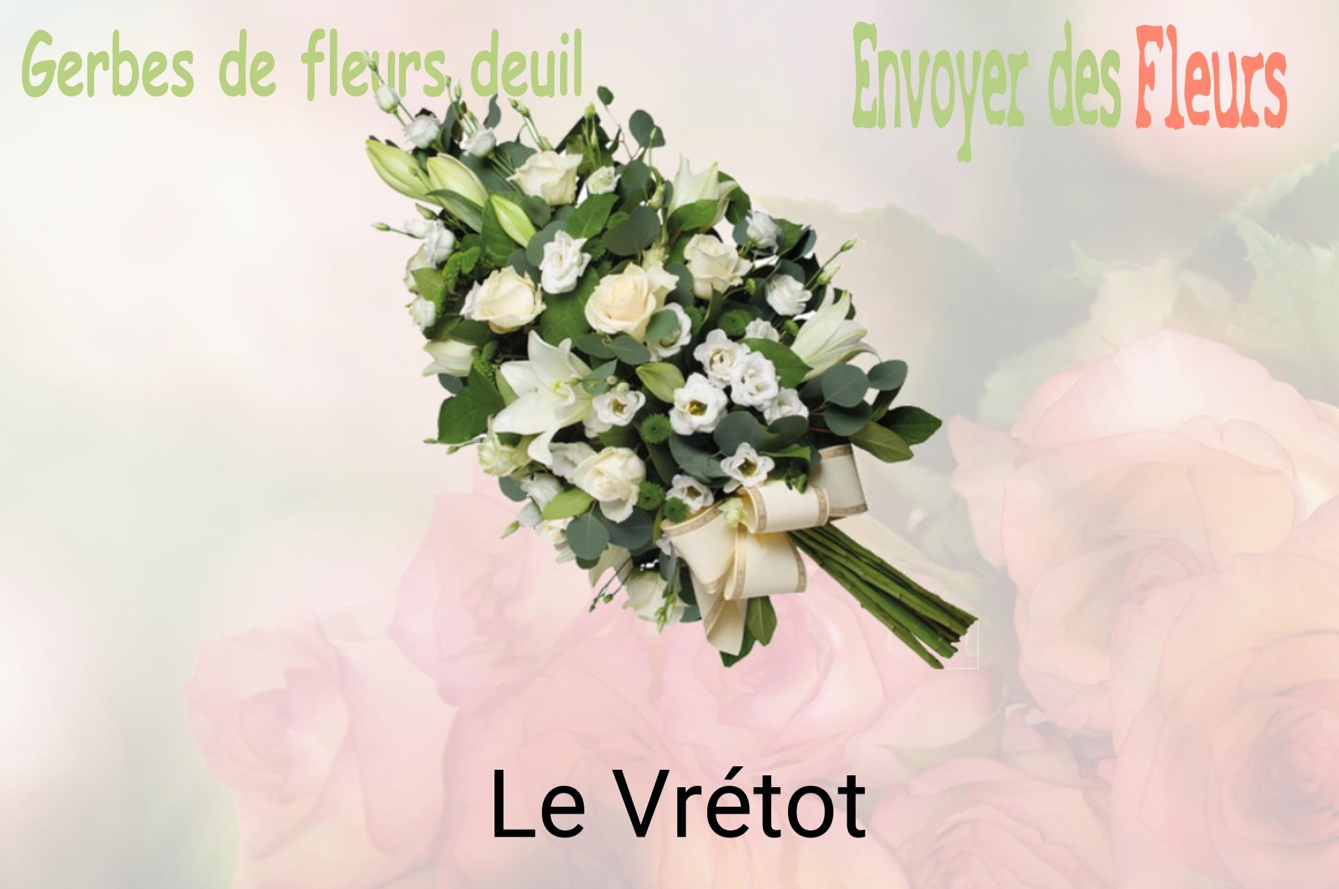 Gerbe de fleurs de deuil livrée à Le Vrétot